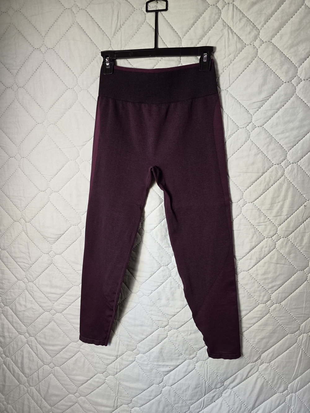 Victoria's Secret PINK Seamless Leggings Women Sz L Burgundy Activewear Pants - Picture 5 of 6